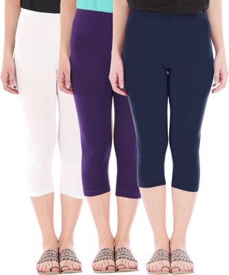 Buy That Trendz Capri Leggings Women White, Purple, Blue Capri