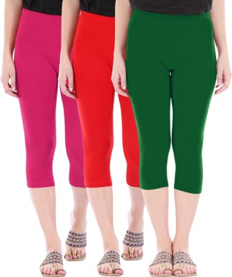 Buy That Trendz Women Pink, Red, Green Capri