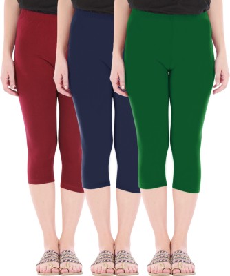 Buy That Trendz Capri Leggings Women Maroon, Blue, Green Capri