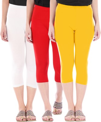 Buy That Trendz Capri Leggings Women White, Red, Yellow Capri