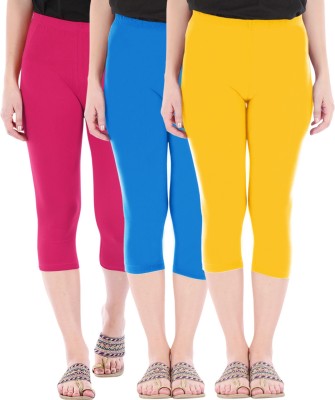 Buy That Trendz Capri Leggings Women Pink, Light Blue, Yellow Capri