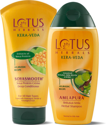 LOTUS HERBALS Kera-Vda Range (Amlaura Shompoo_200 ml + Soyasmooth CrÃ¨me Deep Conditioner(2 Items in the set)