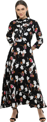 AllenQueen Women Maxi Multicolor Full Length Dress