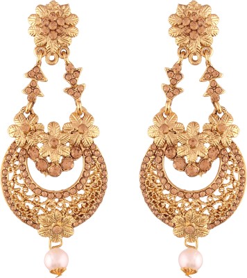 I Jewels Traditional Gold Plated Chandelier Earrings For Women Alloy Drops & Danglers