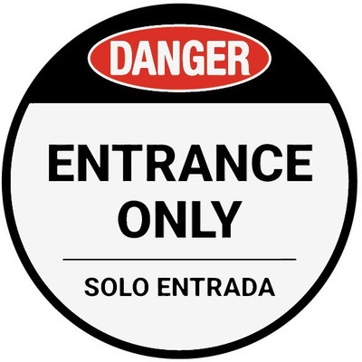 VVWV ENTRANCE ONLY SIGN STICKER Emergency Sign