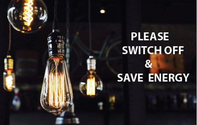 VVWV PLEASE SWITCH OFF SAVE ENERGY SIGN STICKER Emergency Sign