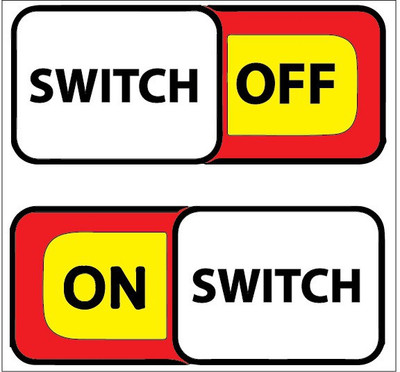 VVWV SWITCH OFF ON SWITCH SIGN STICKER Emergency Sign