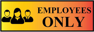 VVWV EMPLOYEES ONLY SIGN STICKER Emergency Sign