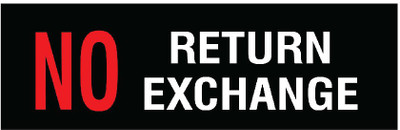 VVWV NO RETURN NO EXCHANGE SIGN Emergency Sign(Reflective Sign)