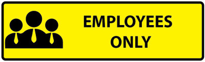 VVWV EMPLOYEES ONLY SIGN STICKER Emergency Sign