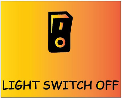 VVWV LIGHT SWITCH OFF SIGN STICKER Emergency Sign