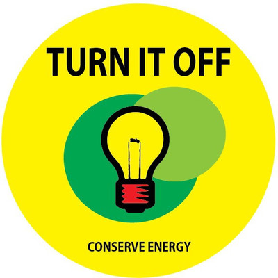 VVWV TURN IT OFF SIGN STICKER Emergency Sign