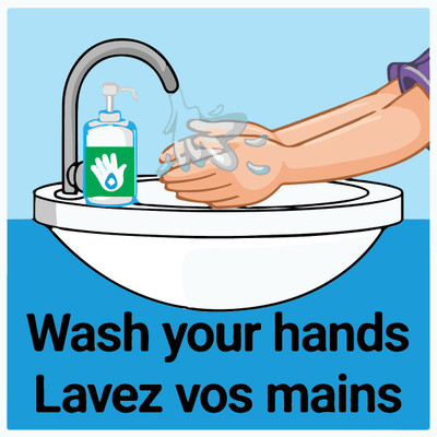 VVWV WASH YOUR HANDS Emergency Sign