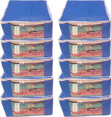Ajabh High Quality Fancy Non-Woven Hight Saree Cover Garment storage bag Pack of 10 NSB00129(Blue)