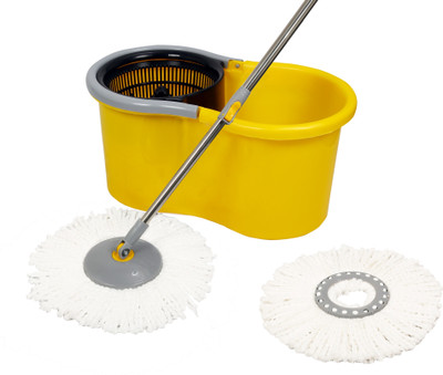 Esquire Elegant Yellow 360� Spin Mop Set and Additional Refill Dust Mop(Multicolor)