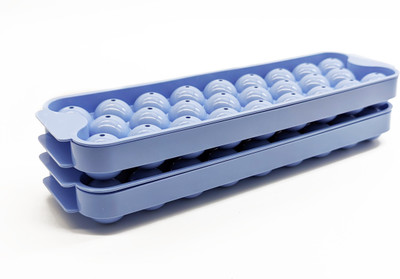 JVS ICE Ball Marble ( 4 sets ) Blue. Blue Plastic Ice Ball Tray(Pack of4)