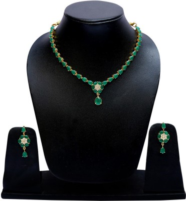 Fashion Factory Metal Gold-plated Green, Gold Jewellery Set(Pack of 1)