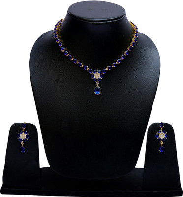 Shining Angel Metal Gold-plated Blue, Gold Jewellery Set(Pack of 1)