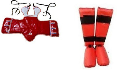 RS 2 NOTaekwondo Martial Art Gym & Fitness Kit REVERSABLE CHEST GUARD AND SHIN GAURD WITH FOOT Boxing Kit