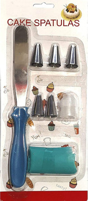 Perfect Pricee Cake Decorating Set Frosting Icing Piping Bag Tips with Steel Nozzles Reusable and Washable -5 Piece & 1 Spatula. Kitchen Tool Set(Spatula, Baking Tools)