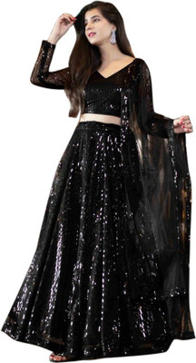 91% OFF on labhuba tex Embellished Semi Stitched Lehenga Choli(Black) 91% OFF on labhuba tex Embellished Semi Stitched Lehenga Choli(Black)