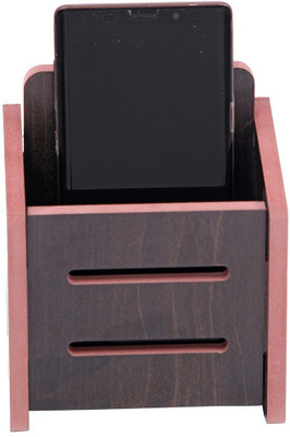 LAKHAJI 1 Compartments WOOD MOBILE STAND(Black)