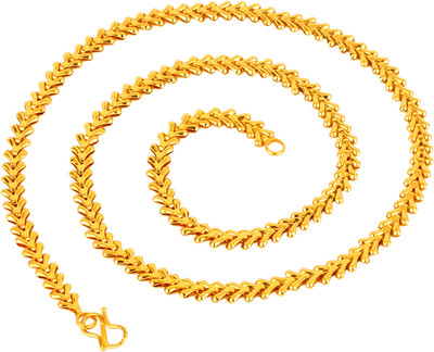 Thrillz Golden Men Chain Men Artificial Jewellery Chain for Boys 22 Inches Gold-plated Plated Brass Chain
