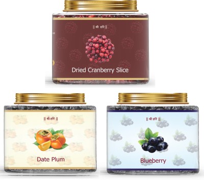 AGRI CLUB Dry Fruits Blueberry,Dried Cranberry Slice, Date Plum 250gm Eachâ¦ Cranberries(3 x 250 g)