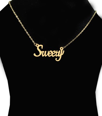 SILVOSWAN SWEETY Pendant for Girl and Women SWEETY Name Pendant for Girl Gold-plated Stainless Steel Pendant