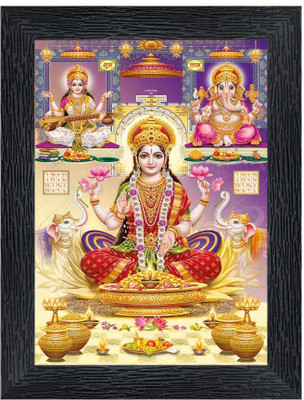 Poster N Frames Laxmi, Saraswati , Ganesh Religious Frame