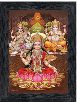 Poster N Frames Laxmi, Ganesh, Saraswati Religious Frame
