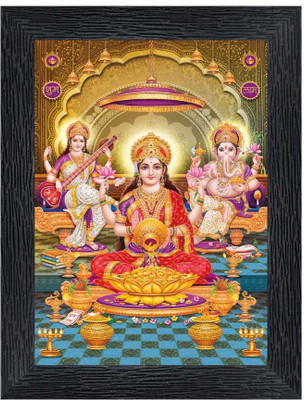 Poster N Frames Laxmi, Saraswati , Ganesh Religious Frame