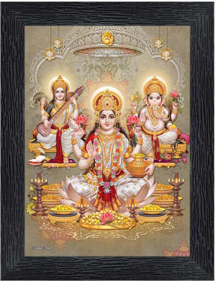 Poster N Frames Laxmi, Saraswati , Ganesh Religious Frame