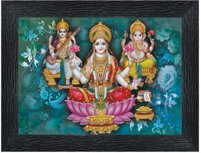 Poster N Frames Laxmi, Saraswati , Ganesh Religious Frame