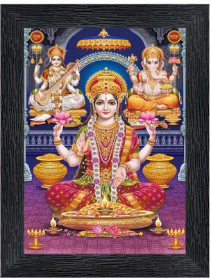 Poster N Frames Laxmi, Saraswati , Ganesh Religious Frame