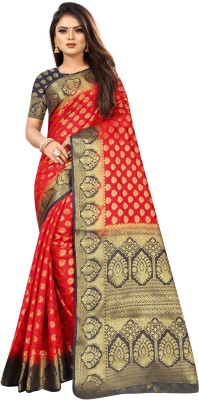 BHUVA BROTHERS Self Design Kanjivaram Cotton Silk Saree(Multicolor)