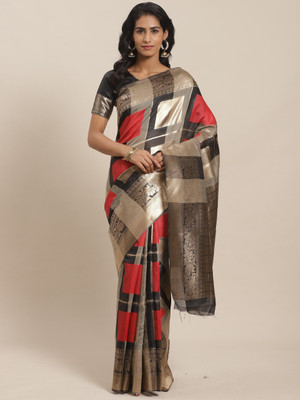 Sugathari Self Design, Woven Bollywood Silk Blend, Jacquard Saree(Black)
