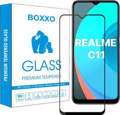 Boxxo Edge To Edge Tempered Glass for Realme C11(Pack of 1)