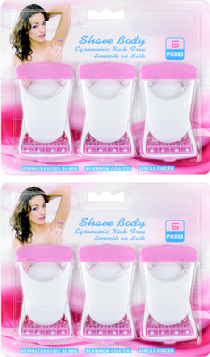 DECOBELL Disposable Plastic Skin Hair Remover Safety Stainless Manual Shaving Razor Blade (12 Blades Combo), Men & Women(Pack of 12)