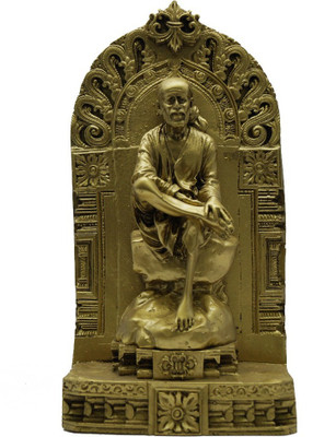 JRG Saibaba Gold Antique Finish Idol Statue Decorative Showpiece  -  23 cm(Polyresin, Gold)