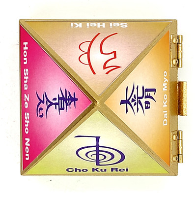 Plus Value Fengshui Reiki Symbol Wooden Wish Box Cash Box Pyramid - 4inch Decorative Showpiece  -  10 cm(Wood, Multicolor)