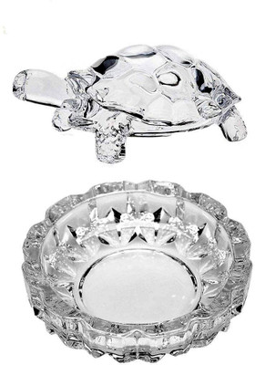 Shiv Vastu Feng Shui Crystal Turtle Tortoise for Good Luck Decorative Showpiece  -  3.7 cm(Crystal, Clear)
