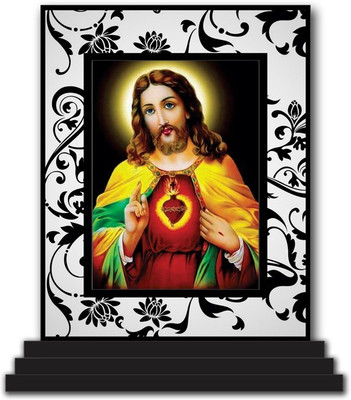 Vprint jesus Christ Car Dashboard idols Figurine Showpiece Decorative Showpiece  -  12 cm(Wood, Multicolor)