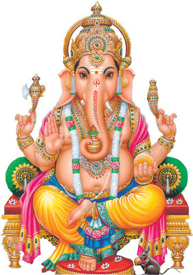 Masstone 58 cm Lord Ganesha Religious God Self Adhesive Sticker(Pack of 1)