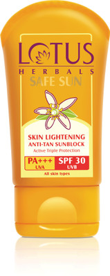 LOTUS HERBALS Safe Sun Anti-Tan Sunblock Cream - SPF 30 PA+++(50 g) LOTUS HERBALS Safe Sun Anti-Tan Sunblock Cream - SPF 30 PA+++(50 g)