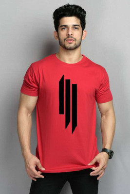 dreamkarts Printed Men Round Neck Red T-Shirt