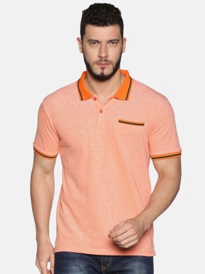 UrGear Solid Men Polo Neck Orange T-Shirt