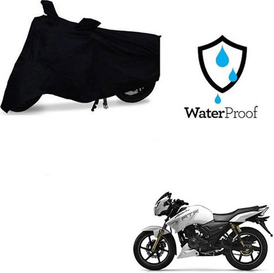 MOTOWORLD Two Wheeler Cover for TVS(Apache RTR 180, Black)