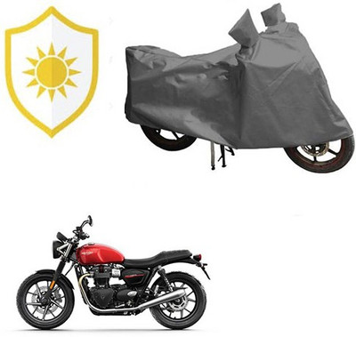 RPSENTTERPR Waterproof Two Wheeler Cover for Triumph(Twin spark, Grey)