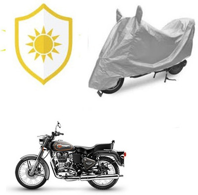 RPSENTTERPR Waterproof Two Wheeler Cover for Royal Enfield(Bullet 500, Silver)